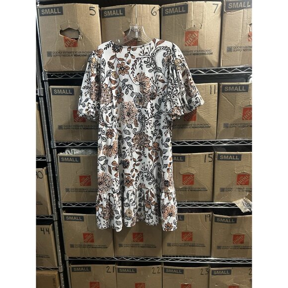 Lilly Pulitzer Amesbury Dress Color Coconut Take Meowt Brown Tan White Large - Picture 6 of 16